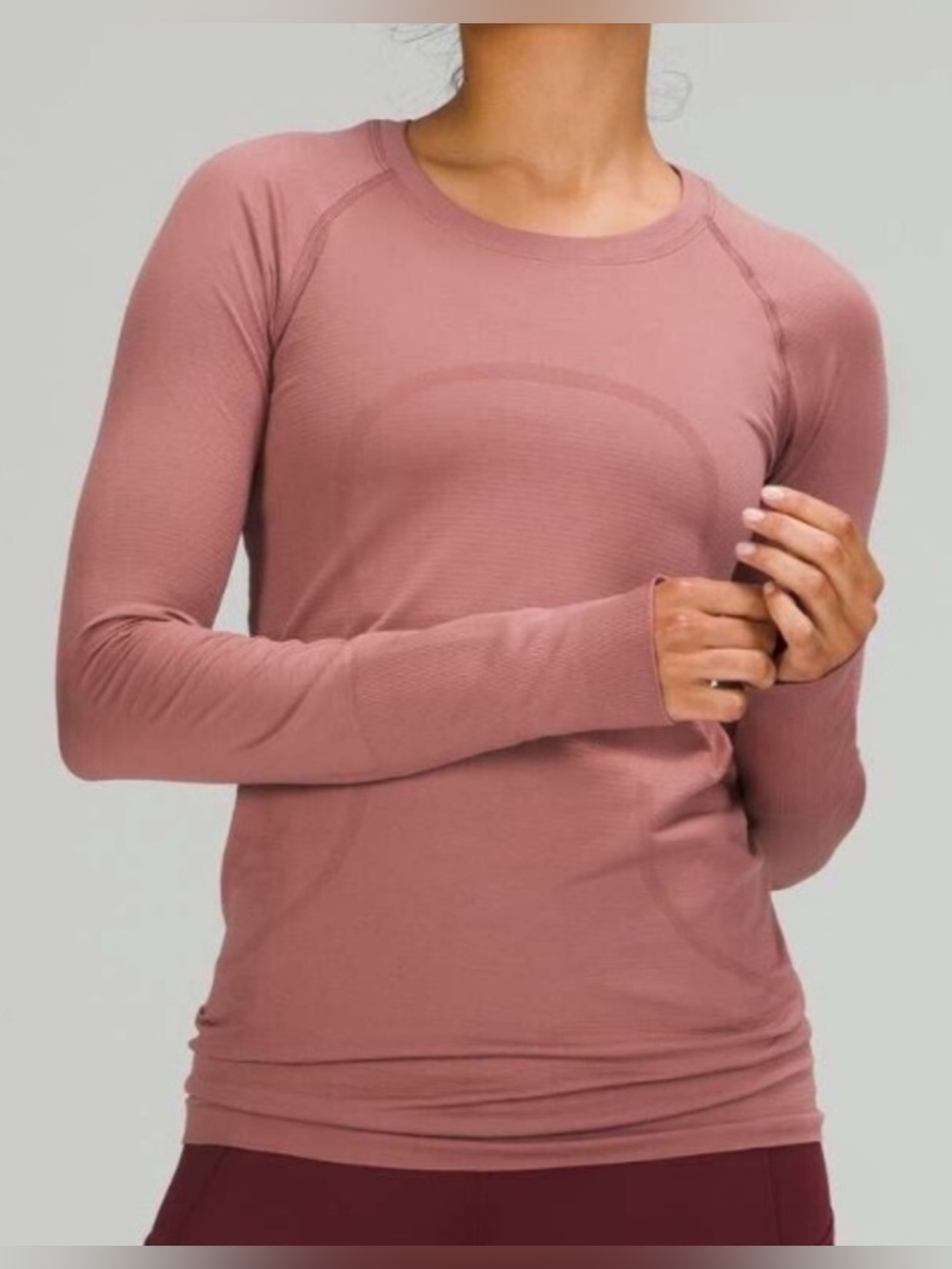 Lululemon Swiftly Tech 2.0 Long Sleeve Workout Tee Top Hip Length Rose Pink 10
